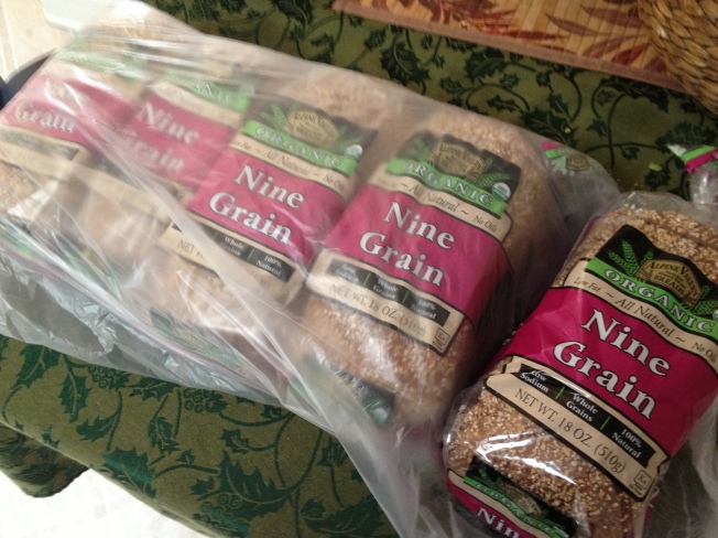 Bountiful Baskets original ORGANIC Sweet 9-Grain Bread comes in bundles of 5 loaves for $12.00!